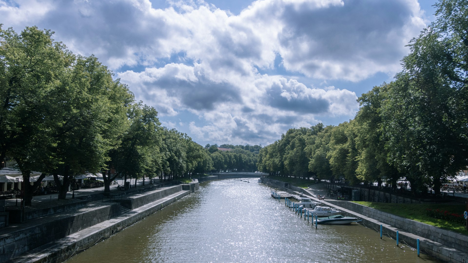 a river with boats on it
