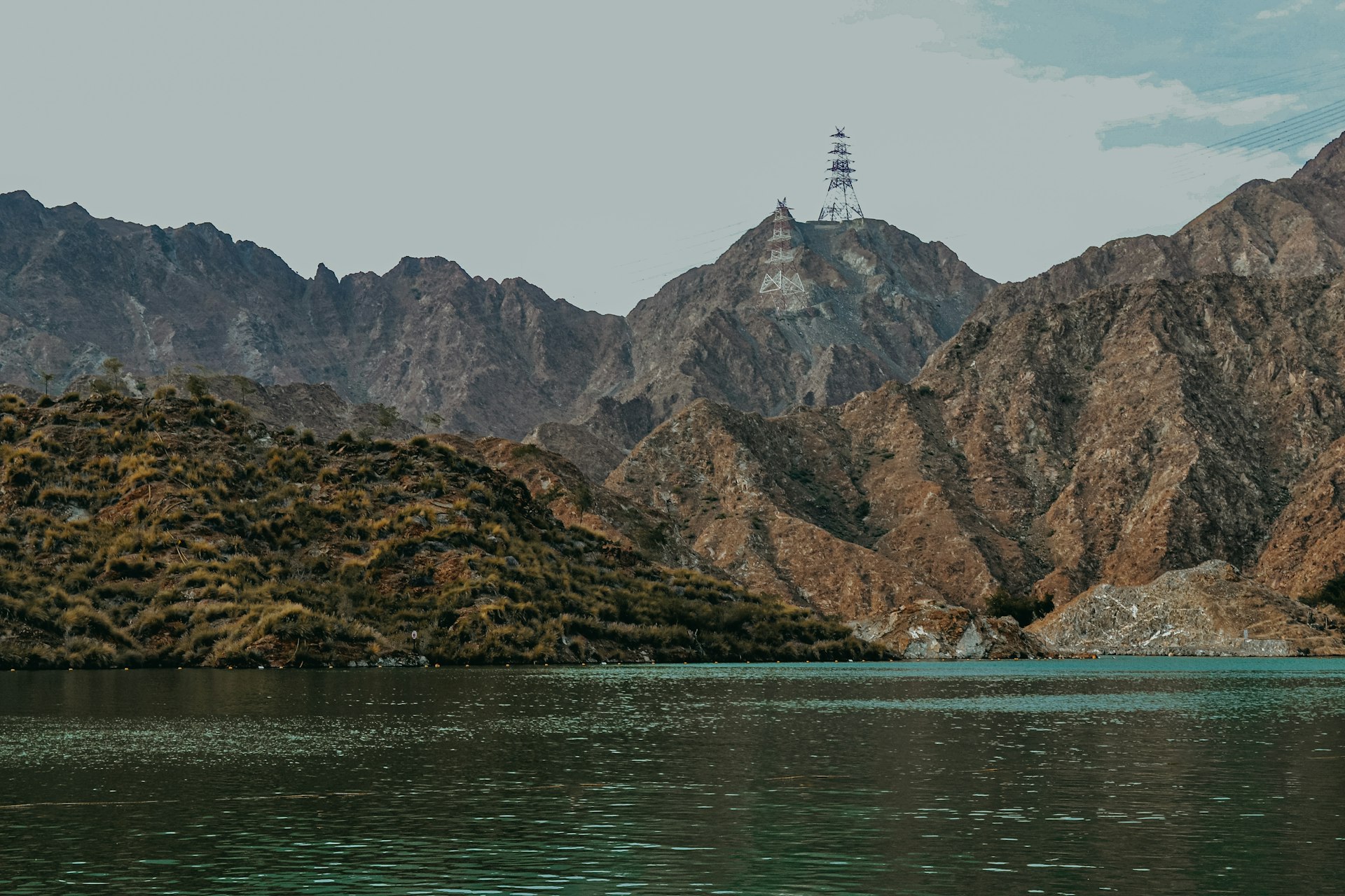 a large body of water surrounded by mountains