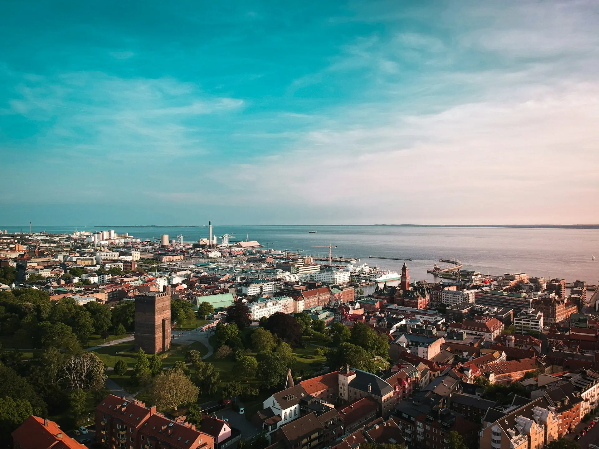 a view of a city from a high point of view