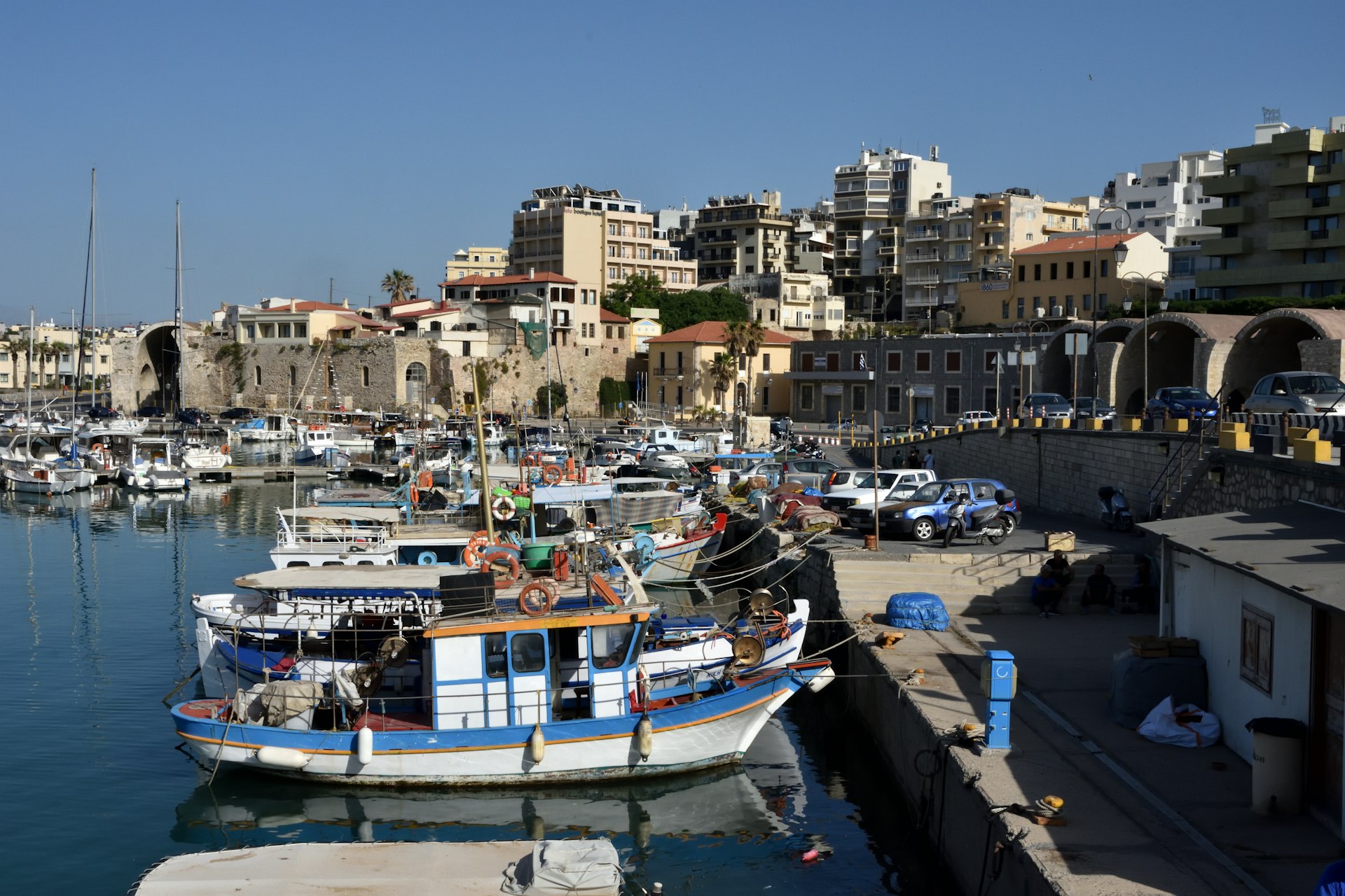 boats in a harbor