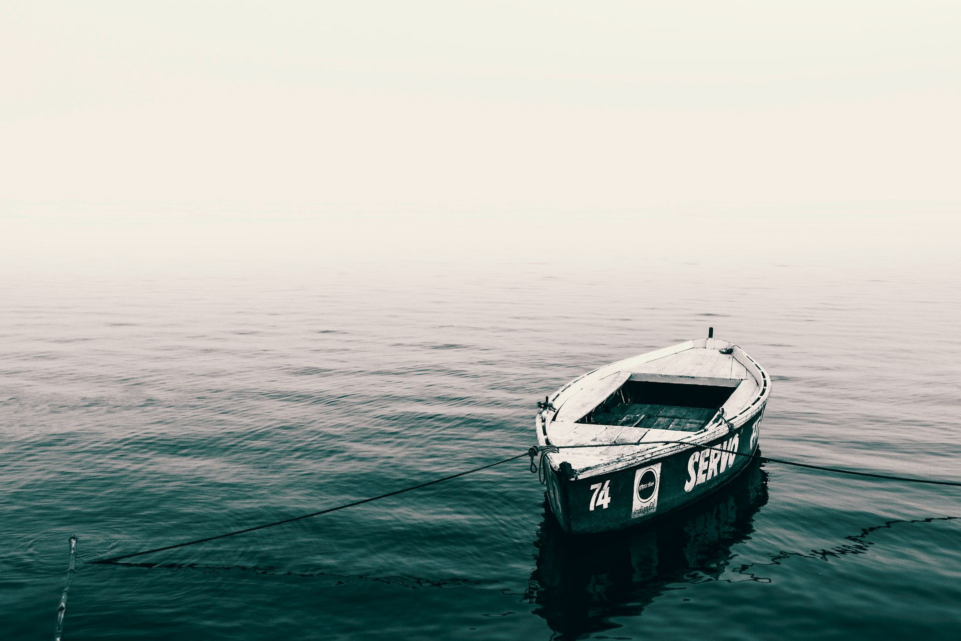 photo of white canoe on body of water