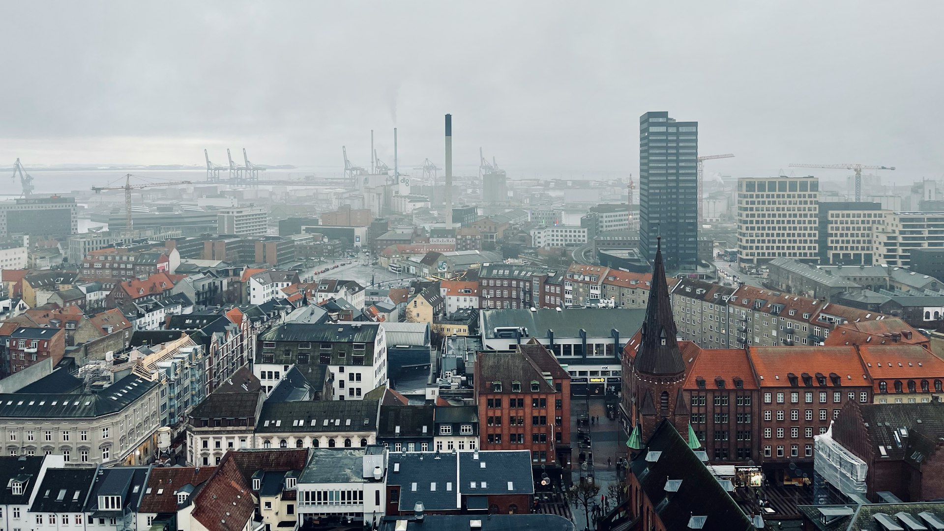a view of a city from a tall building
