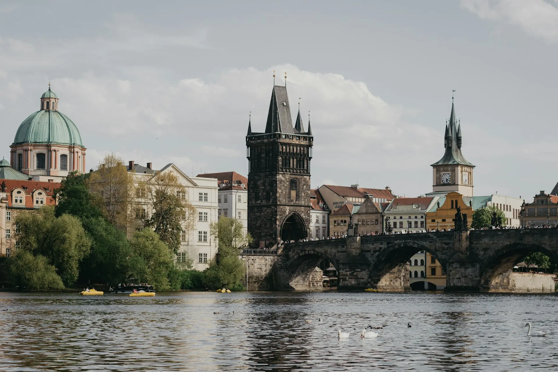 white and brown buildings near body of water