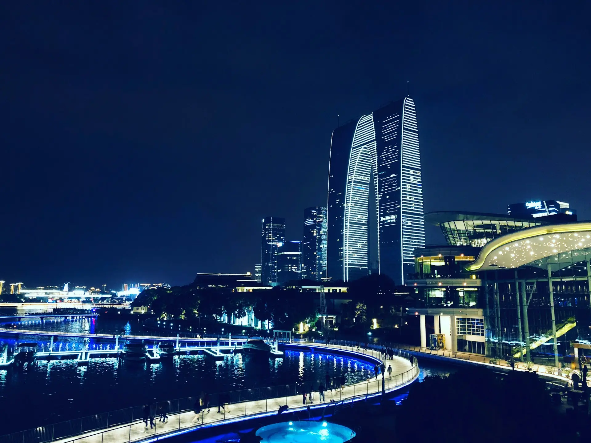 architectural photography of lighted buildings