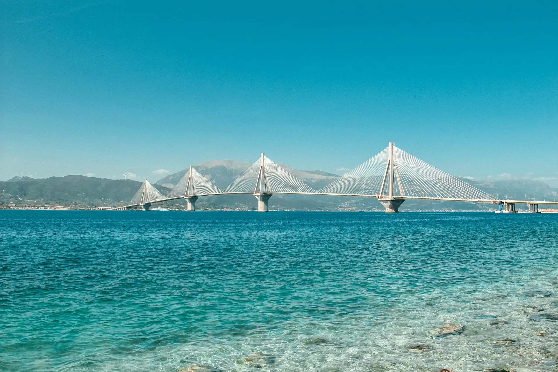 a large bridge spanning over a body of water