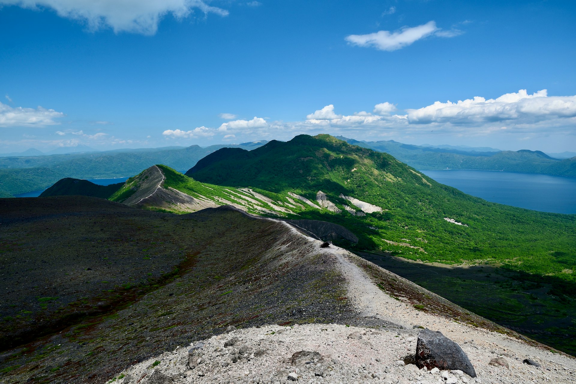 Mountain ridge with a scenic background.